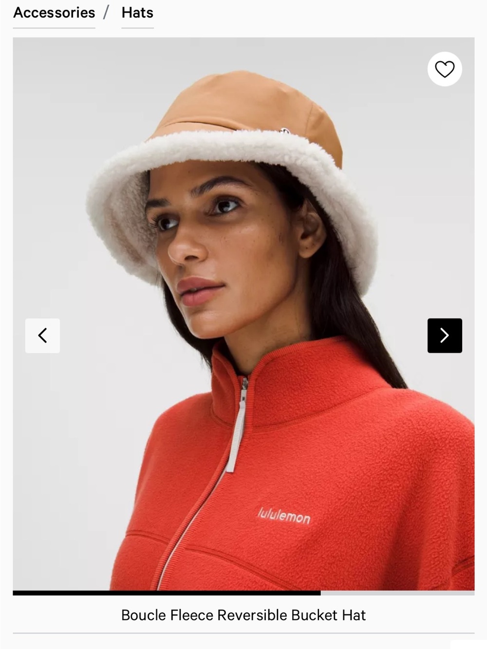 Lululemon Reversible Bouclé Fleece Bucket Hat in Tan and Cream